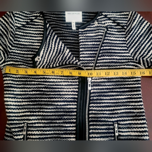 Avec Les Filles Jacket - TweedKnit Faux LeatherTrim - Picture 8 of 8